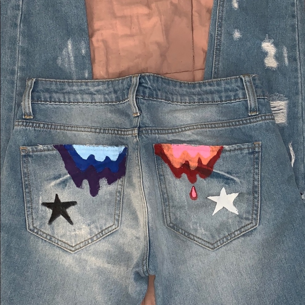 Custom painted jeans